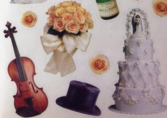 WEDDING DAY Sticker(11pc)Approx.4″x 4″ Paper House•Bride•Groom •Cake•Flowers•
