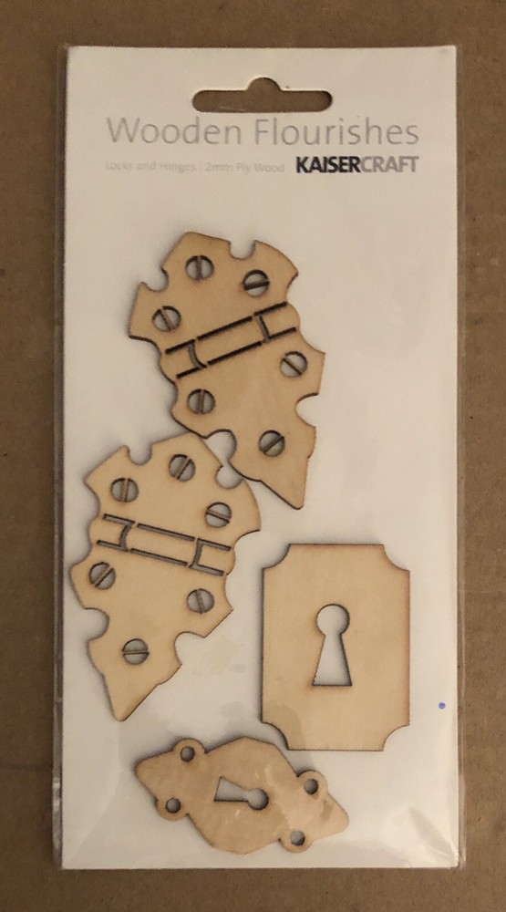 NEW Kaisercraft Wooden Flourishes~ Locks and Hinges~ Plywood Embellishments