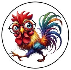 FUNNY ROOSTER WITH GLASSES ENVELOPE SEALS LABELS STICKERS PARTY FAVORS