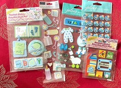 LOT #878 BABY BOY 3D STICKERS JOLEE’S KAREN FOSTER – RARE LOT