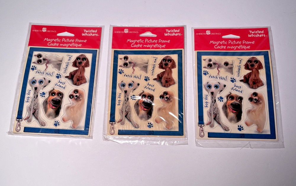 New Vintage Stickety-Doo-Da TWISTED WHISKERS Magnetic Picture Frame Stickers NOS