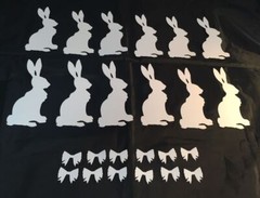 Tim Holtz Die Cuts * Cottontail * 12 Pieces* Black, White, Pastel, Gray or Kraft