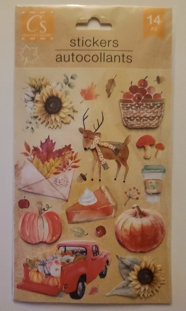 Crafter’s Square Autumn/Fall Themed 14 pc Pop-Up Stickers
