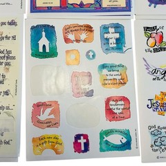 Christian Stickers Lot Religious Mixed Scripture Encouragement Vintage 54 Sheets
