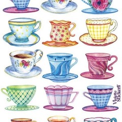 Violette Stickers – Teacups Sticker Sheet – Modern Art – Planners & Crafts