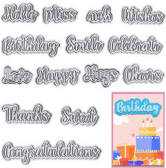 14 PCS Holiday Words Metal Die Cuts for Card Making, Birthday Thanksgiving Words