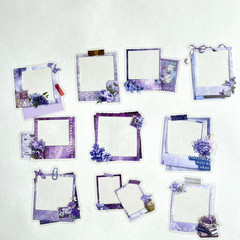 Correspondence Floral Frame Stickers Purple Collage Junk Journals Scrapbooking