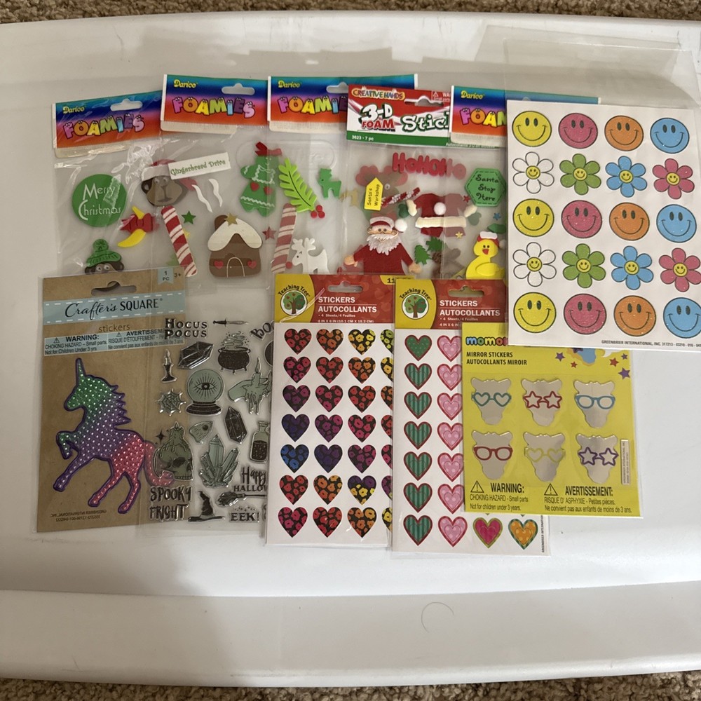 Glass Stickers Craft Assorted Lot 10 Pages Over 120 Stickers L21