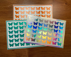 Glitter Butterfly Vinyl Stickers Craft Supply DESTASH – 3 Sheets, 16mm – 5/8″