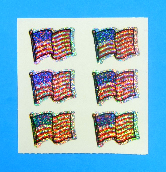 Prismatic American U.S. Flags Carson Dellosa Sticker Mod Sheet 2″x2″