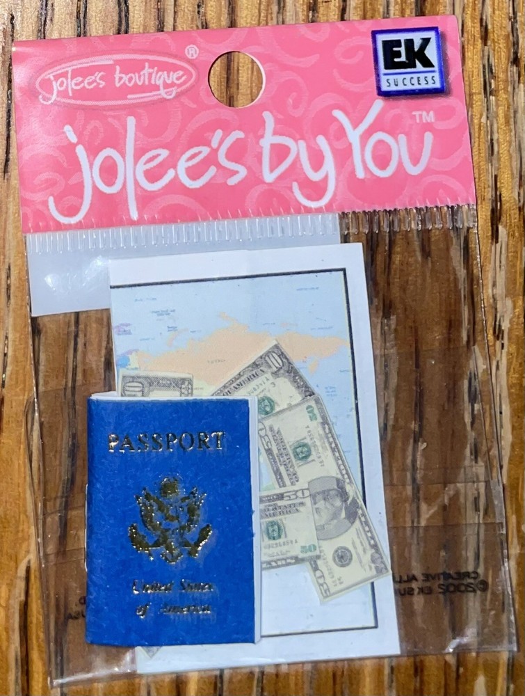 RARE Jolees Mini PASSPORT Money Maps Vacation International Travel 3D Scrapbook