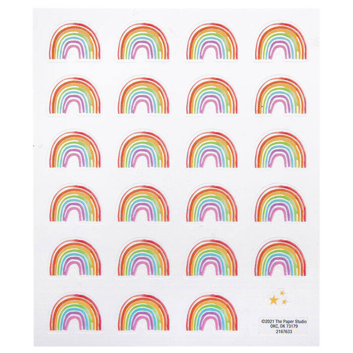 2 Sheets Watercolor Rainbow Stickers Papercraft Planner Supply Scrapbook
