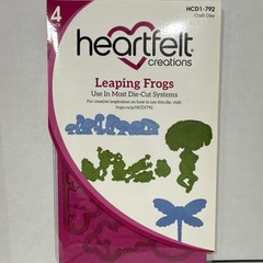 Heartfelt Creations Leaping Frogs Stamps Craft Die Set, 4pcs Green/Blue HCD1-792