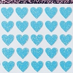 Blue Glitter Heart Sticker Sheet! – Choose a Size – Cute & Sparkly!
