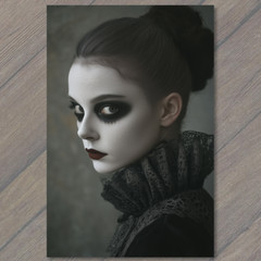 STICKER Dramatic Clown Portrait Piercing Eyes Horror Gaze Carnival Dark Makeu
