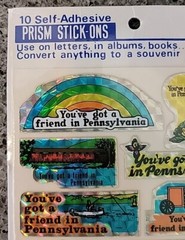 Vintage 80s Prism Stickers SEALED New Pack Pennsylvania Stick-ons Rainbow, Fish