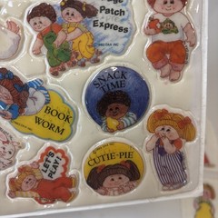 VTG 1980s Cabbage Patch Kids Puffy Stickers Sheet + 4 separate Multicolor Dolls