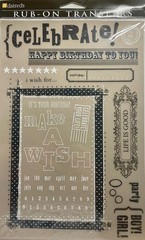 LOT OF 2 SETS DAISY D’S RUB-ON TRANSFERS IMAGES CELEBRATE BIRTHDAY FRAME