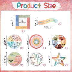 CCINEE 24 Pcs Anxiety Sensory Stickers Calm Strips Tactile Mood Calming Mindfuln