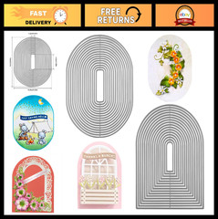 Arch & Oval Metal Die Cuts for Card Making, Stencil Embossing, DIY Scrapbooking