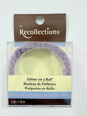 RECOLLECTIONS SCRAPBOOKING GLITTER ON A ROLL / PINK GLITTER FLOWERS / 2 YARDS