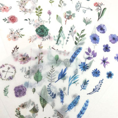 Pretty Floral Flowers Washi Paper Stickers 6 Sheets Scrapbook Planners