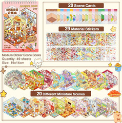 20 Sets DIY 3D Sticker Scene for Adults, Make Your Own Mini Cozy Shop House Roo