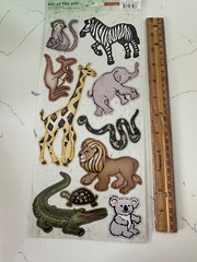 Crate Paper Day At The Zoo Accent Stickers Zebra Elephant Lion Kola Scrapbooking