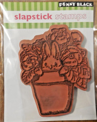 Penny Black 2011 PANSY BUNNY Easter Spring LARGE Stamp + BONUS Idea Sheet GU