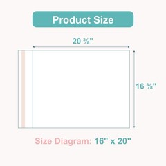 Acid-Free Picture Sleeves, 100 Pack Crystal Clear Storage Bags for 16X20 Art Pri