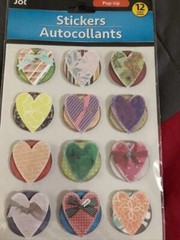 JOT HEARTS THEME 3D POP-UP STICKER SHEET (12 STICKERS)