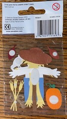 Essentials Halloween Scare Crow Pumpkins Hay Wheat Leaves 3D Scrapbook Stickers
