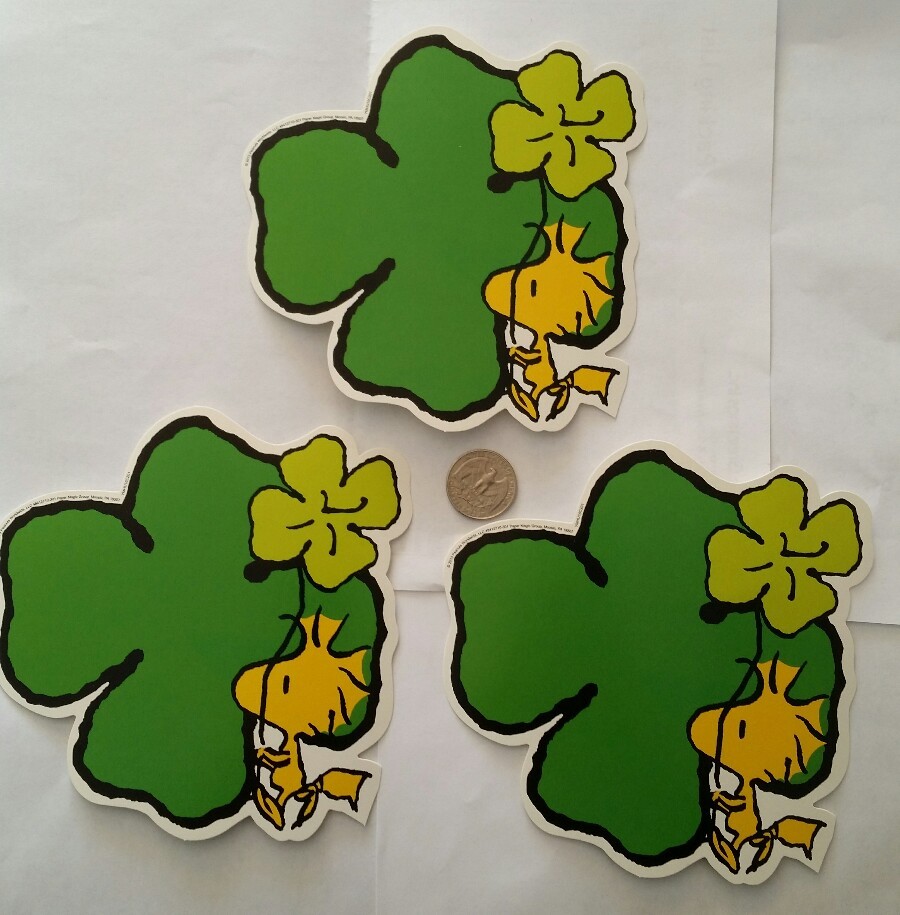 3 WOODSTOCK ST PATRICKS DAY DECORATIONS PEANUTS SNOOPY RETIRED *NOT STICKERS