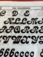 6 Letraset INSTANT LETTERING Transfer Letters 72pt Kalligraphia nice 2