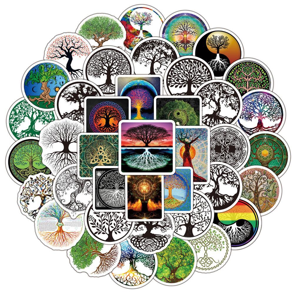 Tree of Life Stickers Vinyl Decal Autumn Fall Festival Halloween Pack Lot 50pcs
