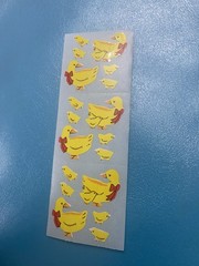 Vintage Kromekote Duck Family Sticker Strip – 3 Connecting Mods 2.5×2 Inches Ea.