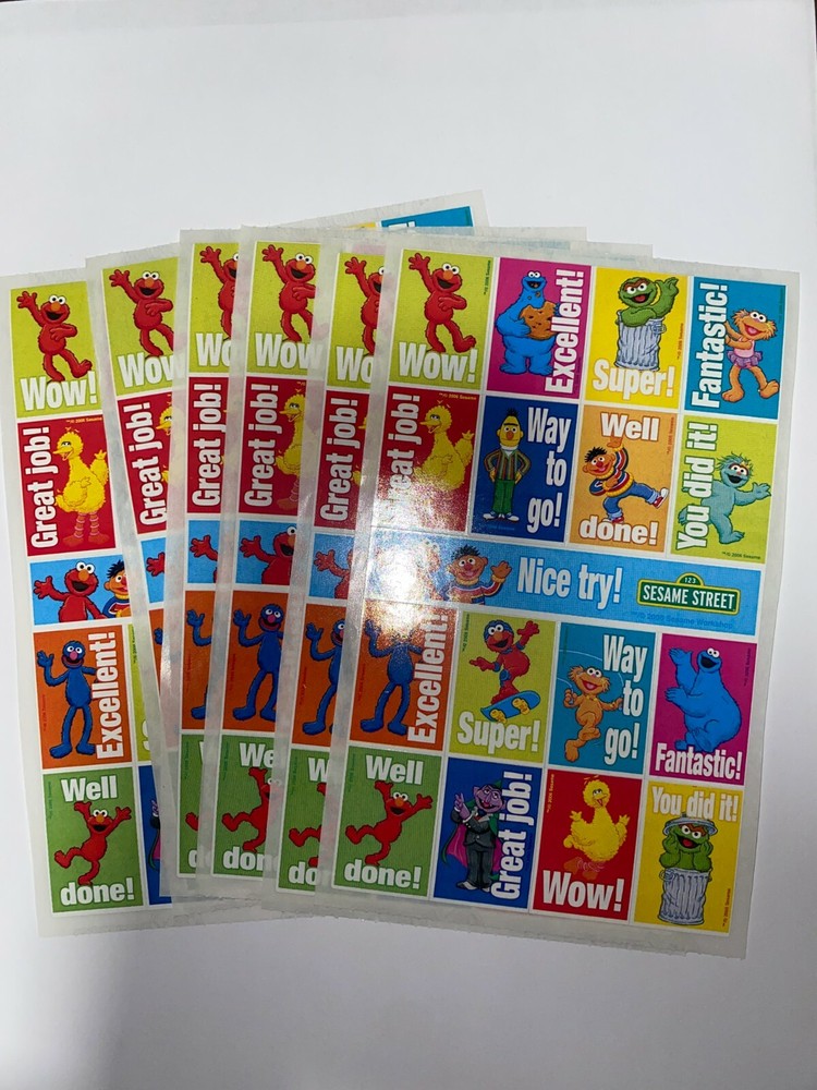 Sandylion sesame street lot of 6 SHEETS Size 4″ X 6″ -New- Hot