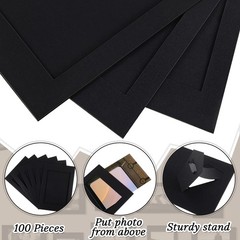 100 PCS 4×6 Inch Paper Picture Frames Standing Easel Stand Cardboard Art Black