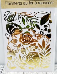 Lot of 4 Iron On Transfers Gold Foil Butterflies Flowers Leopard Crafters Square