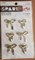 SPARE PARTS by The Paper Studio BOW BRADS – GOLD – 6 pcs