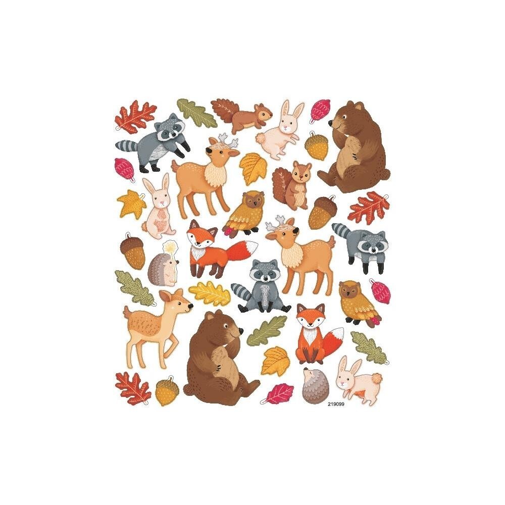 Stickers Sticker King Autumn Magic Racoons Deer Bears Fox Owls Leaves Acorns