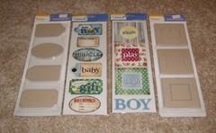Daisy D’s Vintage Baby Boy Rub On with Chipboard Accessories Lot of Seven