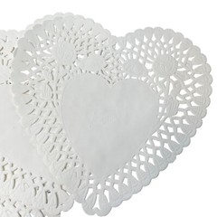 White Heart Doilies Paper Romance Valentine Day Ephemera 40 Plus Crafts u Junk J