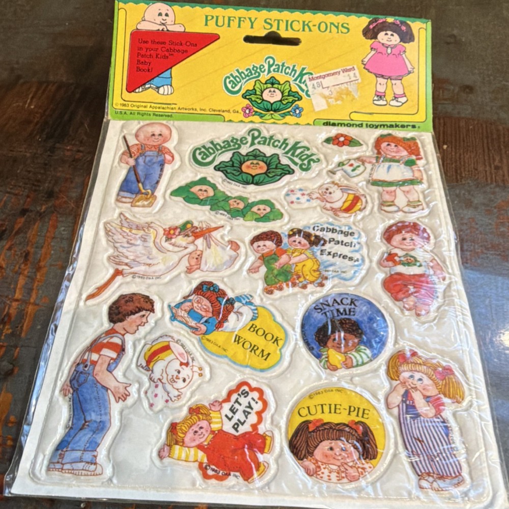 Cabbage Patch Kids Puffy Stickers Style 6 Dolls & Bears Multicolor MPN 20011