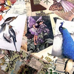 Vintage & Decorative Junk Journal Making Kit – 25pc Ephemera, Tags & Paper Pack