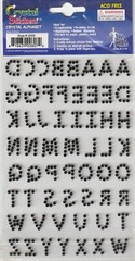 NEW! Mark Richards Crystal Stckrs BLACK Alphabet tiny gems 00331 Fast FREE Ship!