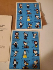 VINTAGE HALLMARK THANKSGIVING STICKERS Sheet PEANUTS GANG SNOOPY Woodstock