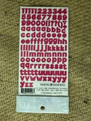 Making Memories Little Letters Stickers Numbers & Letters Pink Purple Blue Red