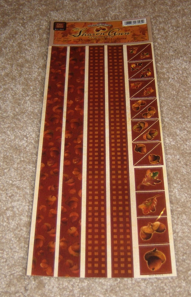 Deja Views by C-Thru Sharon Ann ~ Fall Acorn Gingham Borders/Corners Sticker