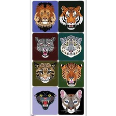Violette Stickers Big Cats Sticker Sheet Lion Tiger Panther Cougar Animal Craft